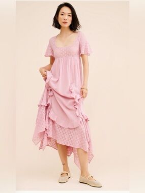 Free People Bring The Romance Midi Dress Size Large